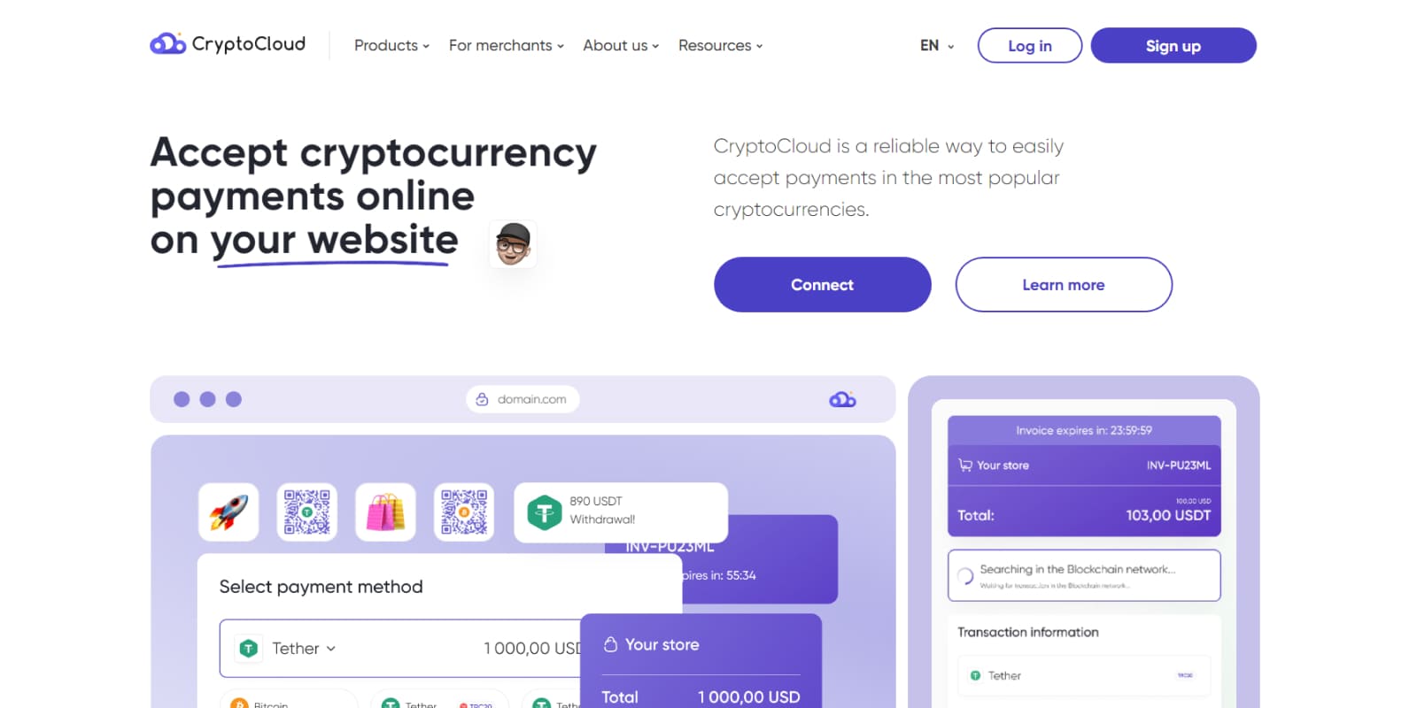 CryptoCloud immediately wins the trust of users with its convenience and ease of use.