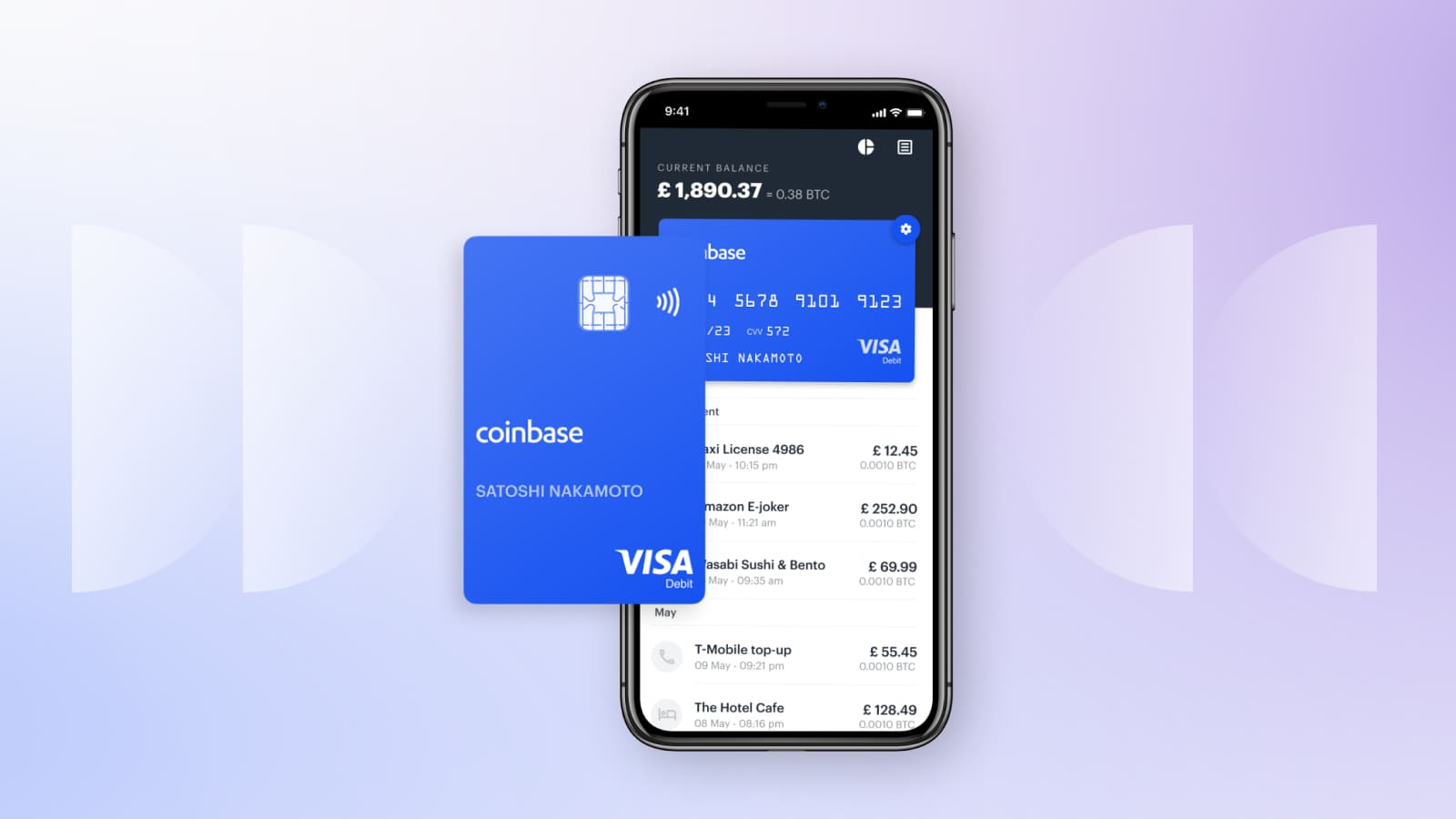 Получайте бонусы в криптовалюте за использование Coinbase Card.