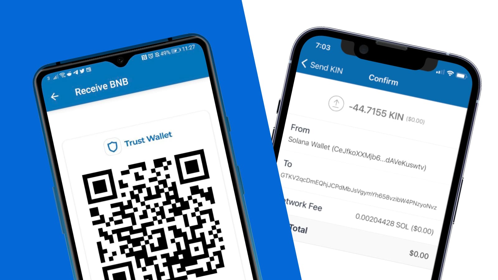 Users can send and receive cryptocurrency in Trust Wallet.
