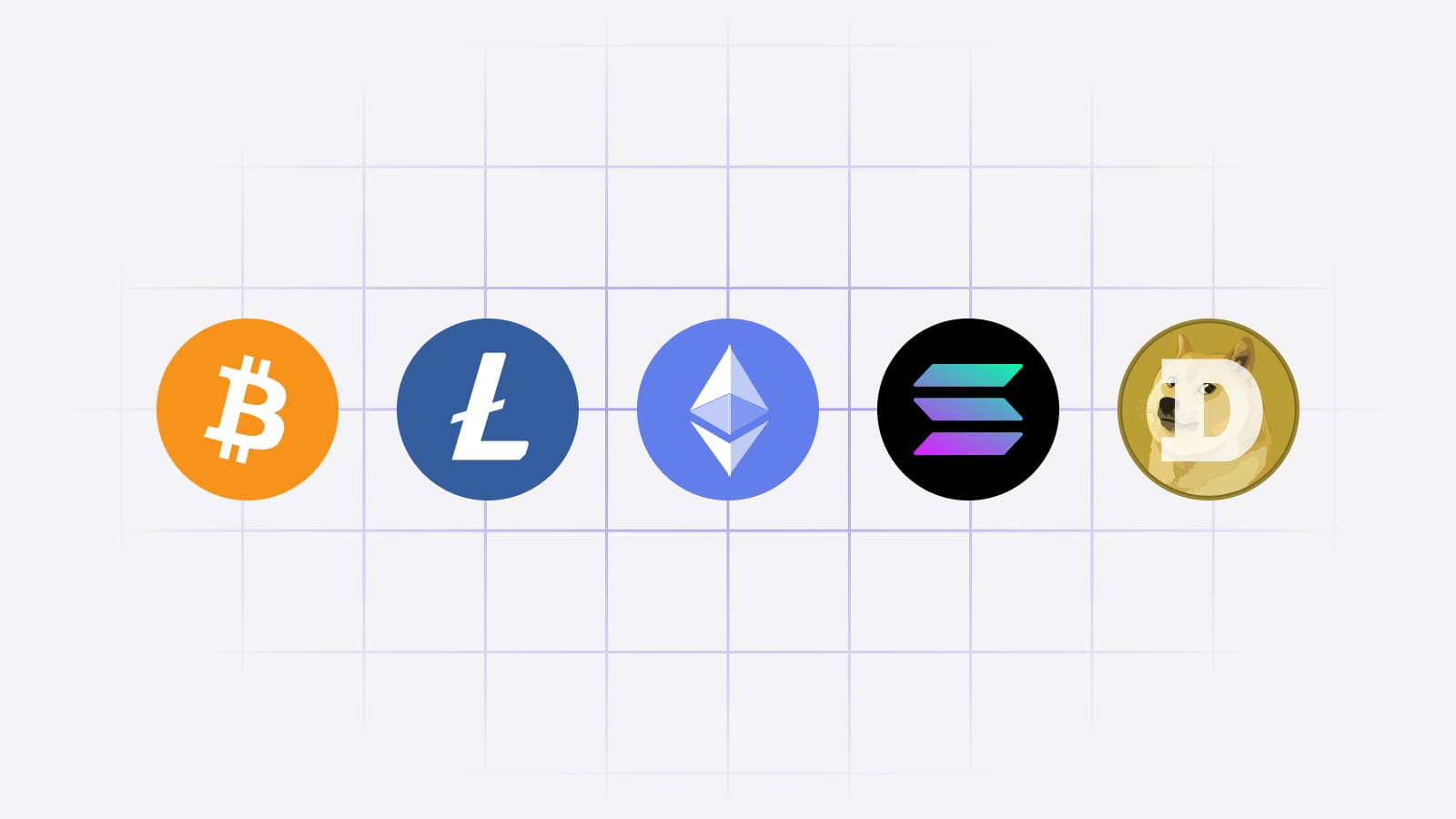 Криптовалюты с высокой волатильностью: Bitcoin, Litecoin, Ethereum, Solana, Dogecoin.