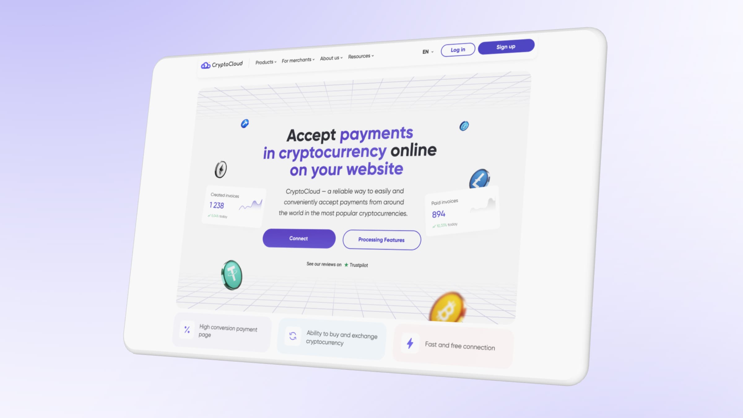 Cryptocurrency payment system CryptoCloud for a PrestaShop store.