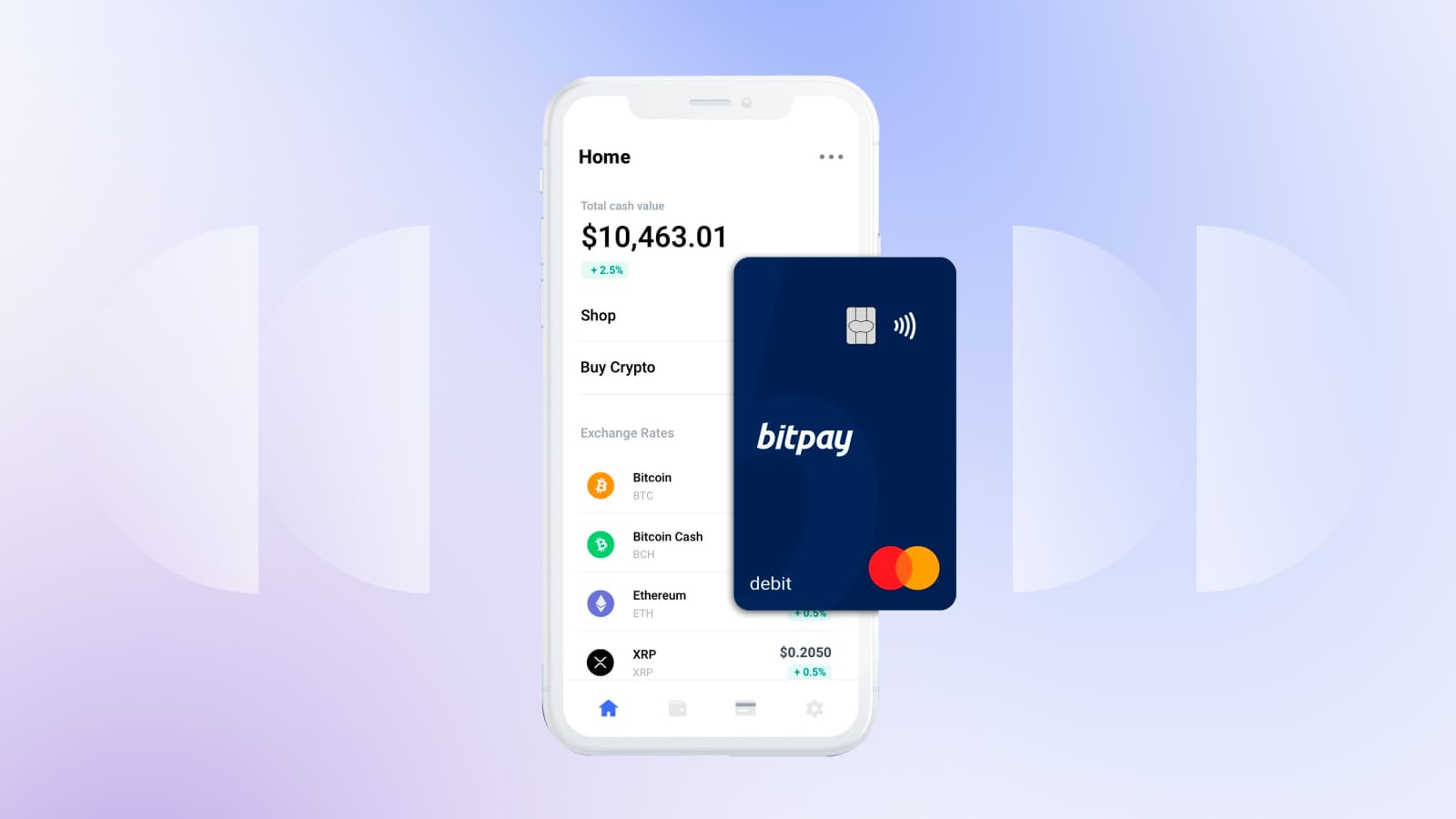 The BitPay prepaid card can be used to pay with 15 cryptocurrencies and tokens.