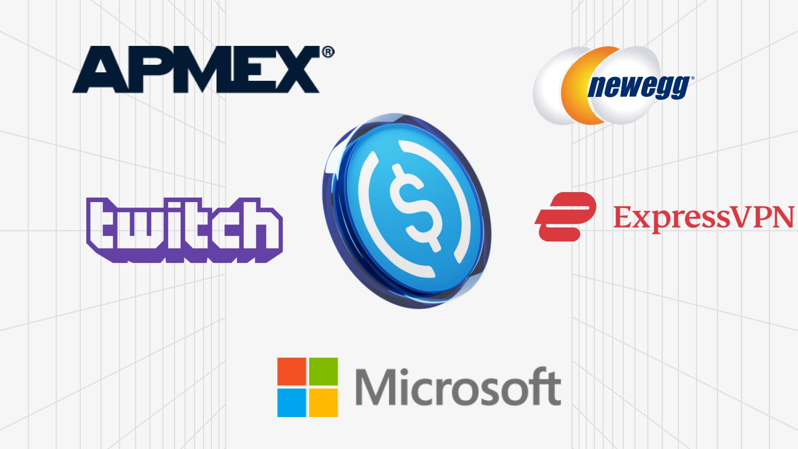 Popular companies like Microsoft, Twitch и ExpressVPN accept USDC payments.