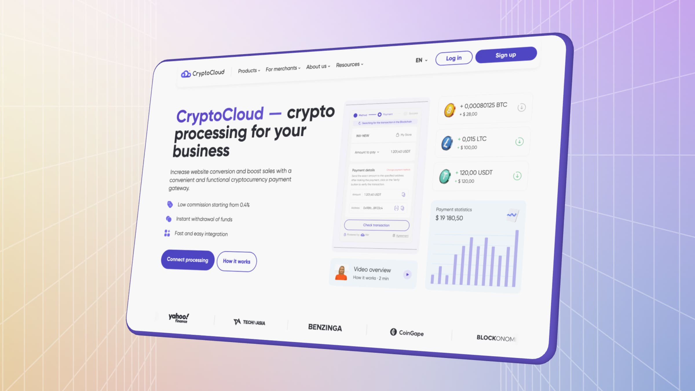 Integrating CryptoCloud's crypto processing into a website can increase sales conversion rates.