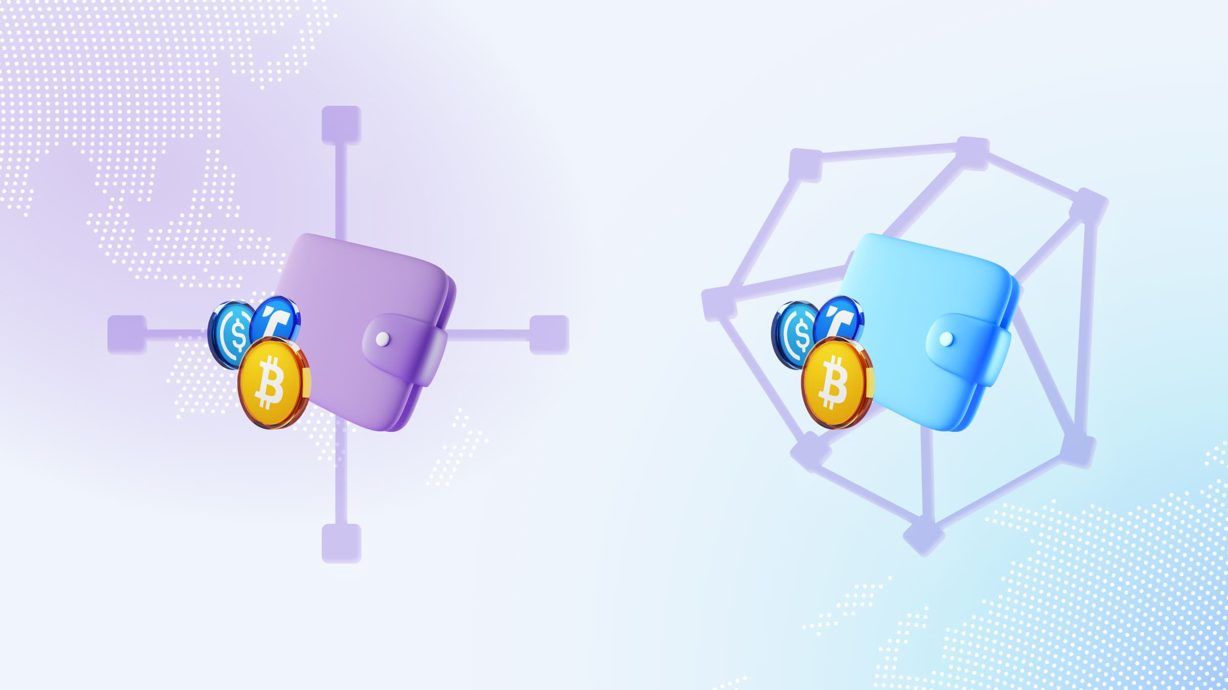 Cryptocurrency wallets are divided into two main kinds: centralized and decentralized.