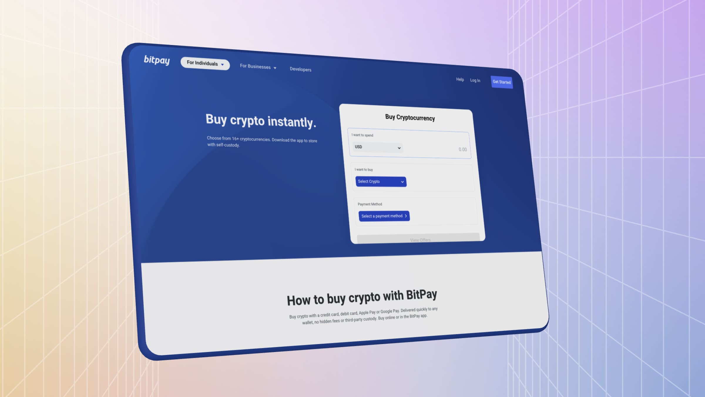 BitPay's website allows you to instantly buy more than 20 cryptocurrencies.