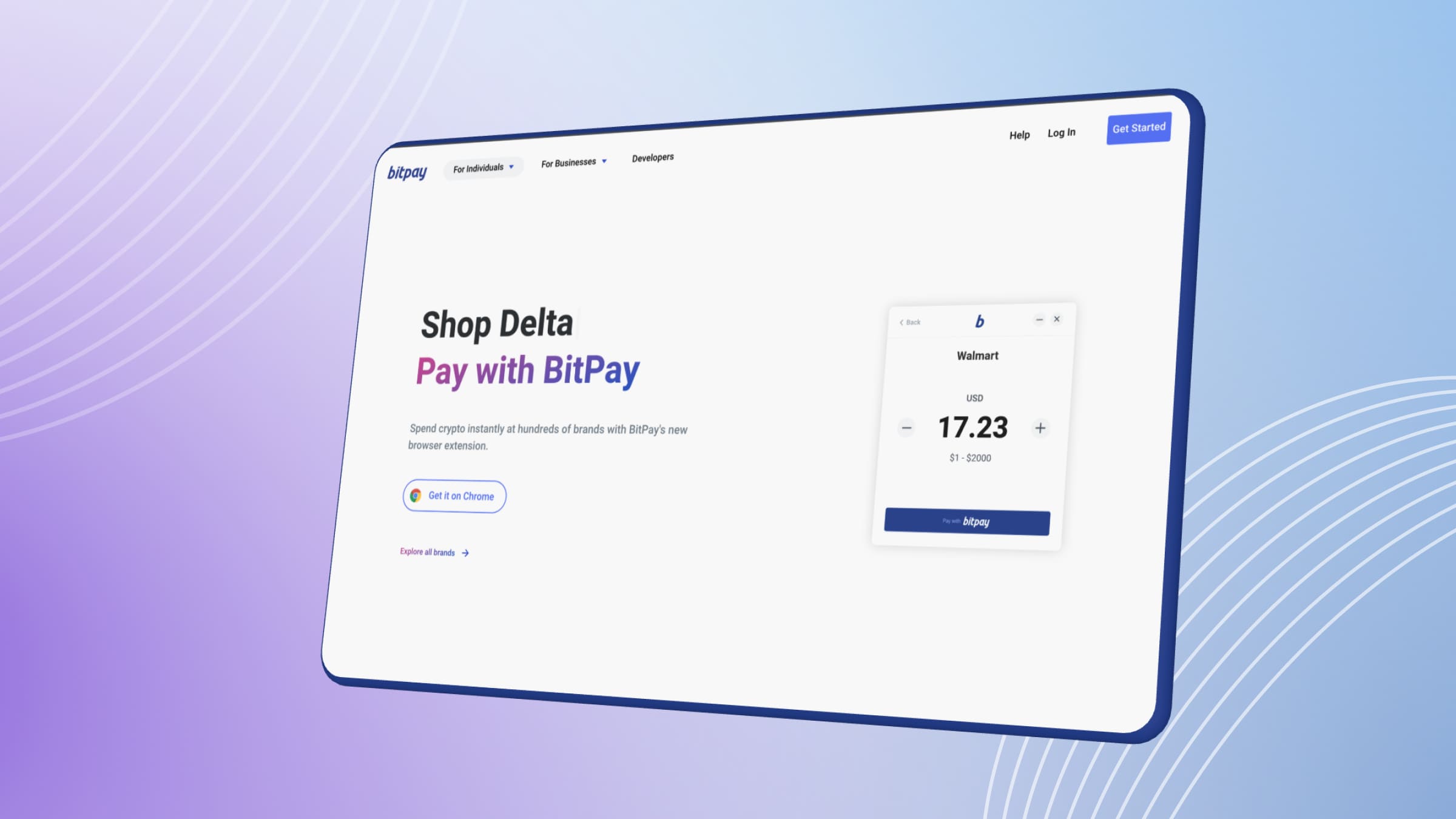 A browser extension from BitPay allows you to pay with cryptocurrency for purchases on many brands' websites.