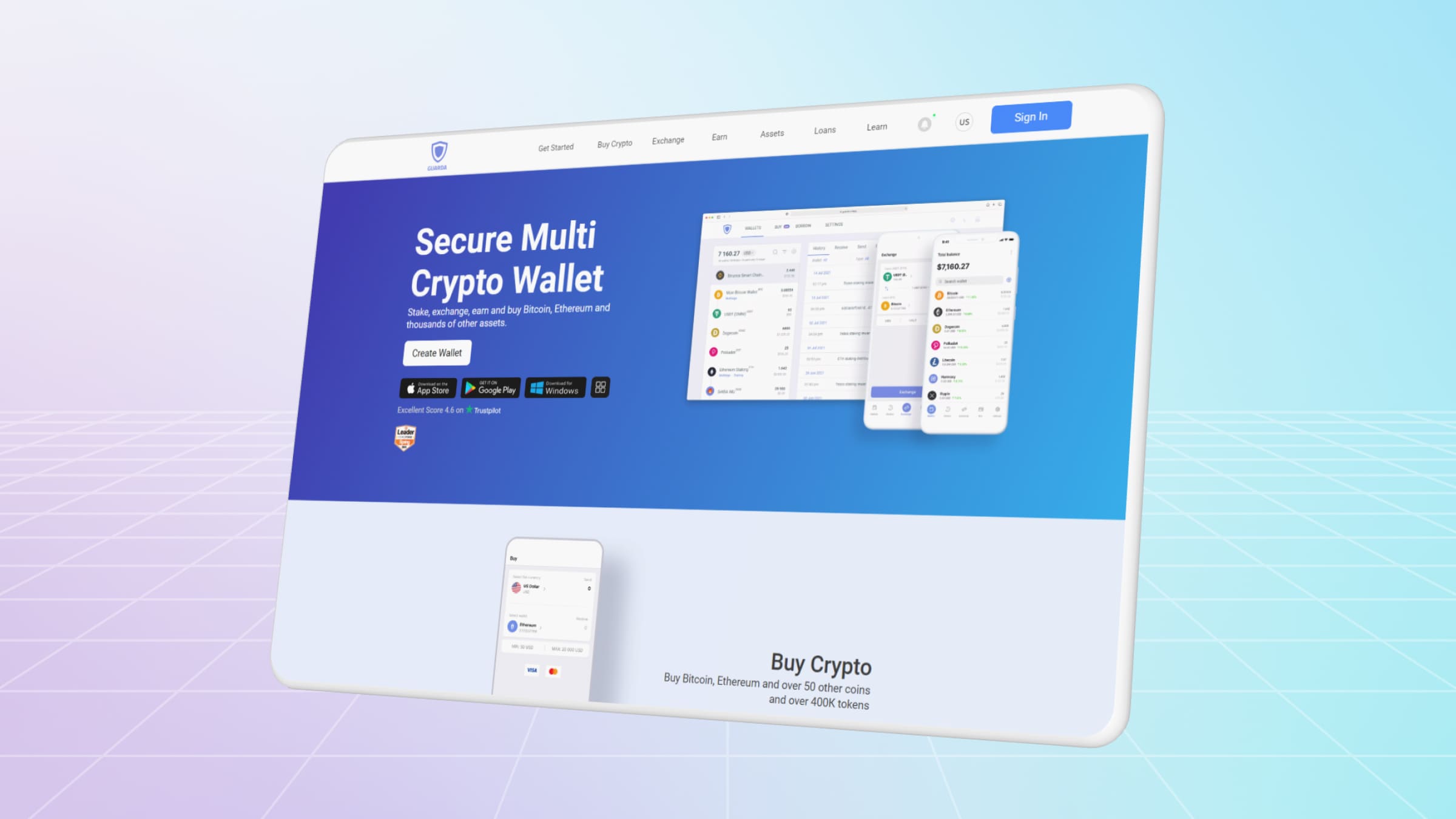 Guarda Wallet users can quickly buy and exchange cryptocurrencies, as well as stake it.