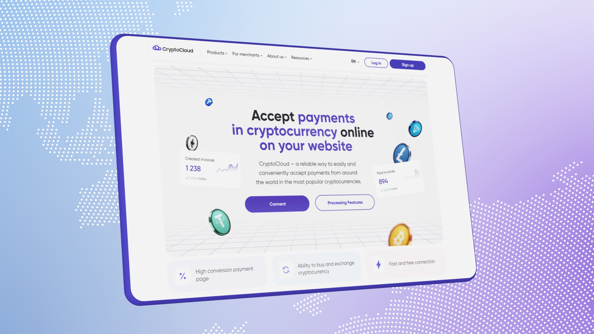 CryptoCloud is a cryptocurrency payment gateway that helps automate the reception of crypto payments.