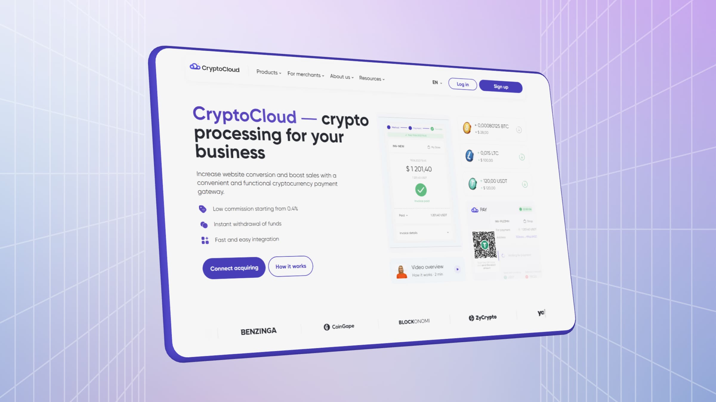 CryptoCloud is a crypto processor with a user-friendly interface and support for popular cryptocurrencies.