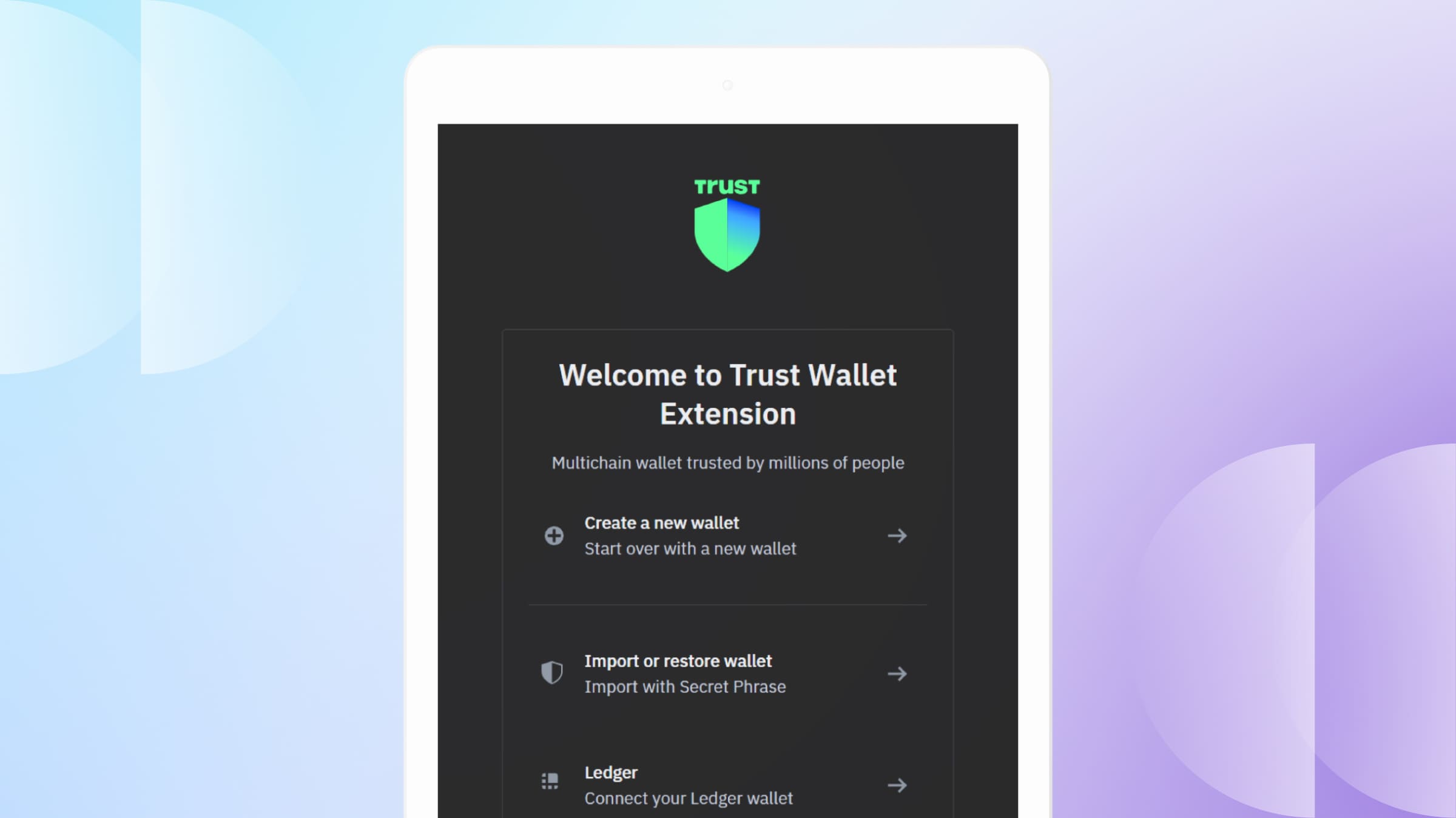 Creating a Trust Wallet is a quite simple process.