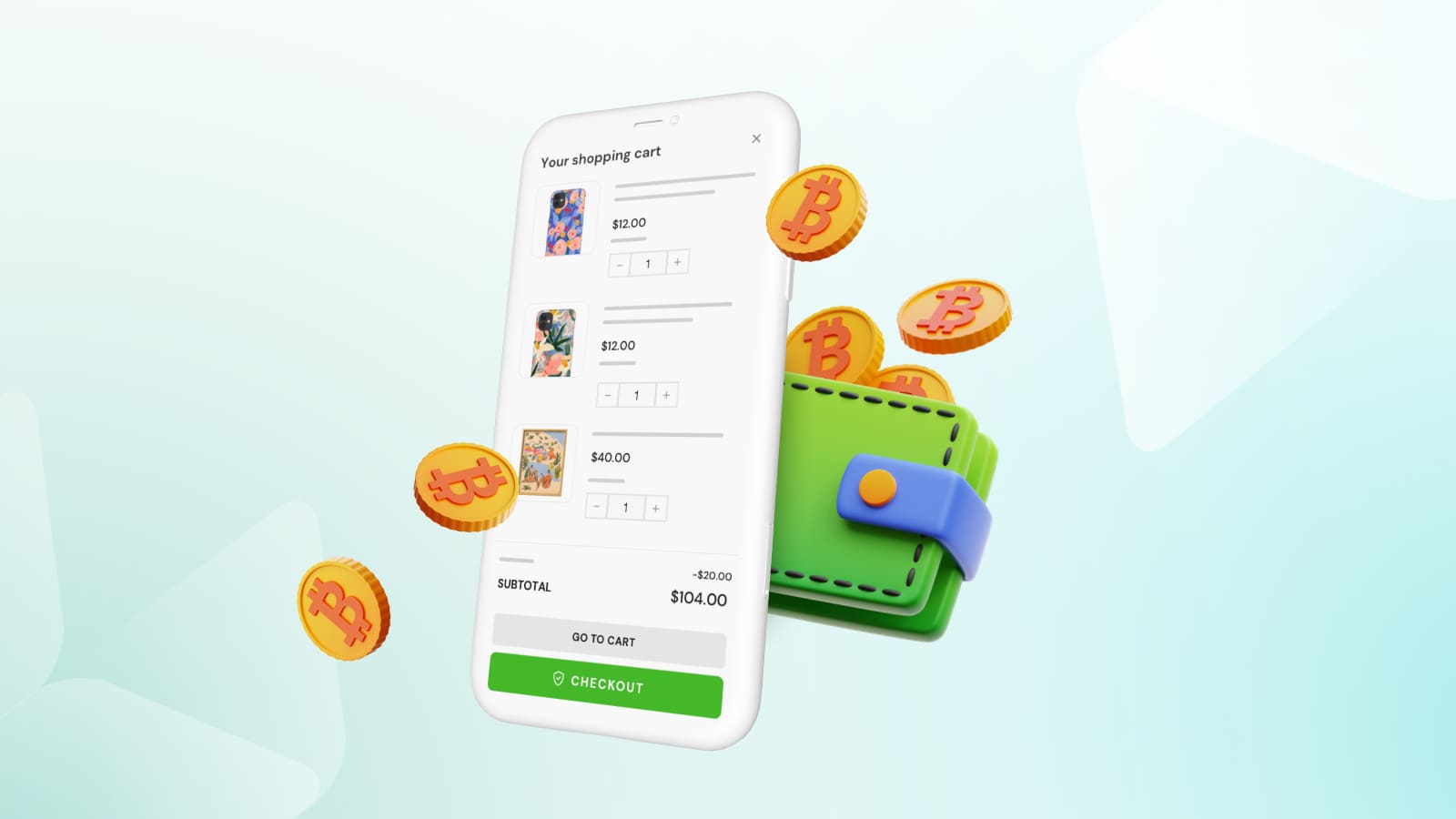 Cryptocurrency payment for goods and services in the online store.